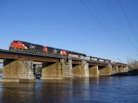 CN 5703 & CN 2226 lead CN 369 over the Ottawa River.