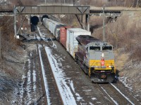 CP train 140, with CP 7010, emerging from the Detroit-Windsor Tunnel, on the former Michigan Central/CASO line, on January 1, 2020. It was a cold morning, but well worth the wait.