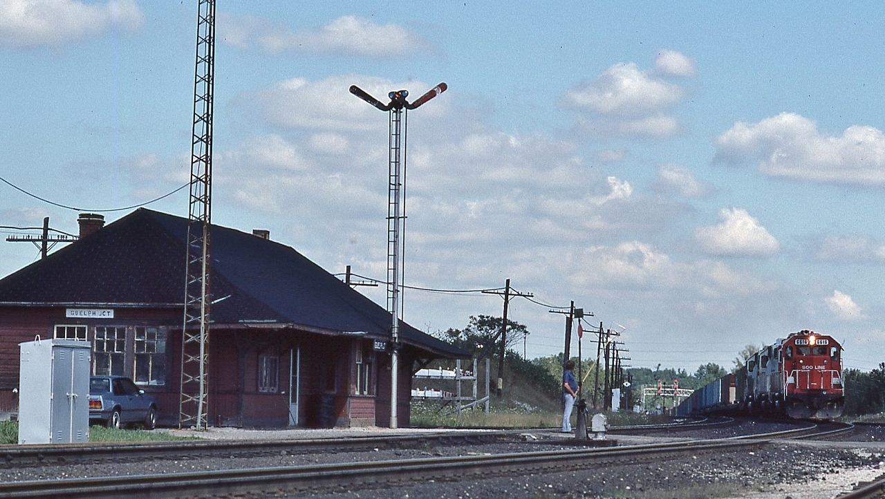 ...certainly a different era...


A trio of SOO Line SD40-2 :  CP Rail extra SOO 6616  West  prepares to receive train orders by Operator's hoop


   at  Guelph Junction , August 31, 1985 Kodachrome by S.Danko


Anyone able to identify the CP Rail Guelph Jct Operator? 


 More train orders by hoop


   Bolton    


  1978    


sdfourty