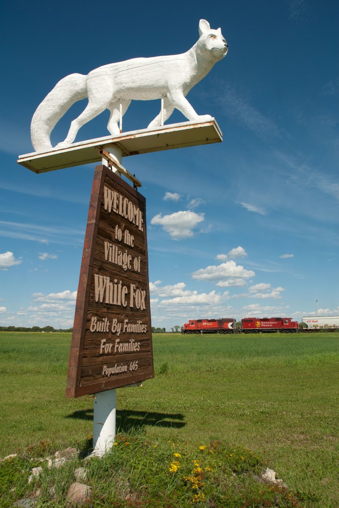 The only CP train I ever got to shoot on the White Fox Sub passes the subdivision's name sake town.