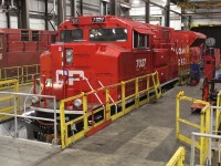 SD70ACu 7027 (ex SD90MAC CP 9110) was released from rebuild in December 2019.