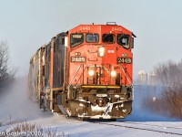 With only 29 of their unique GE cowl units left in service it was unexpected that CN would run a pair on 373 on February 8, 2020.