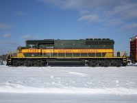 This shot gives a conductor's side view of the beautiful paint job on heritage unit 1730.  Captured as the yard job works at the north end of Englehart Yard.