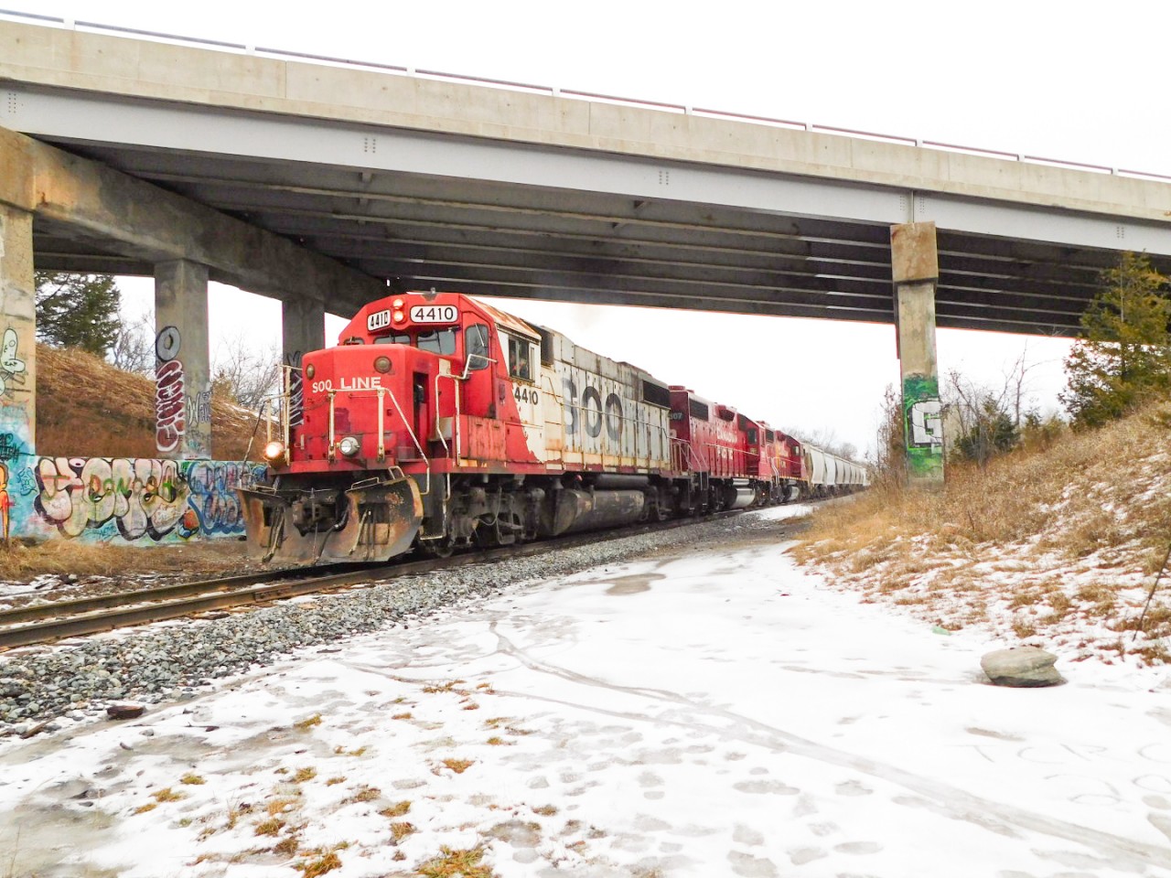 Once in a lifetime opportunity to catch a SOO line leading on this ancient rail line.