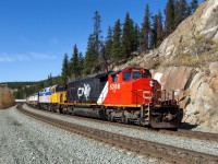 CN SD40-2W 5266 and VIA F40PH-2 6433 head into the town of Jasper with the (what I have labelled for some reason as former) American Orient Express.