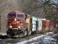 I'm always trying to find new locations close to home just incase I only have a brief chance to head out and shoot something. Thanks to CP clearing a lot of brush recently along the Galt sub. a few new locations have opened up a little. Until today this nice forested park in Meadowvale has never caught my eye, but being short on time and with not too many locations nearby at the time where the sun would be on the nose, this spot seemed to work out not too bad. Even if the UP wasn't leading, 246 was a decent catch today as it digs into the slight grade east of Winston Churchill Boulevard. 