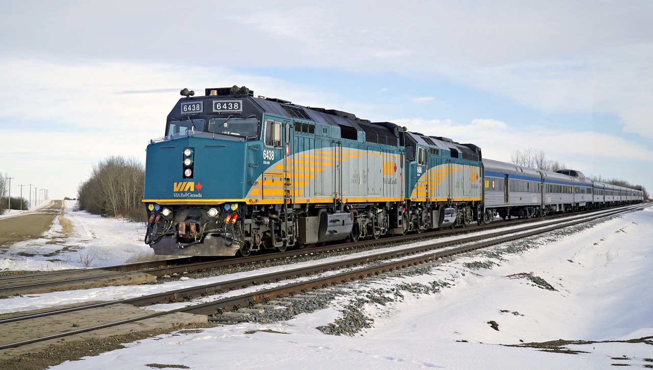 #1 seen approaching Wainwright.  Unknown to me at the time this was the penultimate run before the shutdown due to Covid19.  I was glad I made the effort to get out and see it, I have a feeling it is going to be several months before service is resumed.
