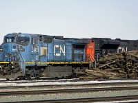 A very ratty looking ex IC unit still in it's blue livery sits on a back track in Scotford yard.  Also notice the remains of the LMS designation from it's time as a leased unit, still visible on the nose.  Based on comments on Facebook it's equally ratty inside and not a unit crews look forward to operating.