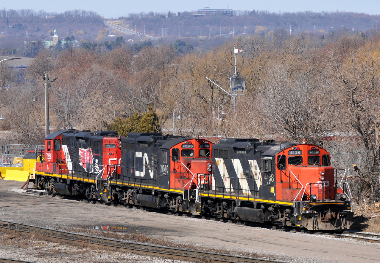 CN 4138, CN 7046, and CN 7258 sit on power track at Stuart.

 



4138 and 7046 were both built in 1959. 7258 was built in 1956!