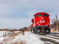 Canadian Pacific EMD SD70ACu 7028 limps into Vaughan Intermodal Terminal on the tail-end of train 113. Unfortunately, at only a few weeks old, the 7028 has suffered an engine failure and was pulled off of the train. 