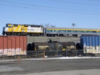 A VIA equipment move is arriving at CAD with VIA 6402 and VIA 8100, presumably one or both of these pieces of equipment will be worked on at CAD. It is on the CP Adirondack Sub, but will soon drop down to ground level, where the equipment below is. 
