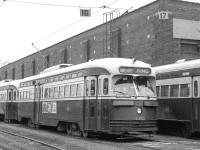 It is the late 1960's/early 1970's (Possibly 09/13/1969) in Toronto where TTC 4352 sits outside the Roncesvalles car house.