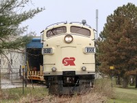 The dark and dreary weather only added to the mood of the day as OSR's "Cayuga Clipper" made some railroad history. This shot while maybe not the most scenic of the day probably meant a bit more to me then many others. For 22 years I worked for Adient / Johnson Controls in Milton until my plant shut down in 2019, so watching OSR serve the last Adient plant in Canada, located in Tillsonburg was a bit more somber for me. As the roll up door raised the crew grabbed a couple of ancient tank cars used over the years here as spacer cars, as locomotives are not allowed to enter the plant building. The train then lifted the last three tank cars spotted here filled with chemicals used in the production of automotive seating foam. Once this task was completed the train exited the spur and briefly reorganized its train of buffer cars, tank cars and MofW cars before heading back to the old CN yard on Tillsonburg's south side. After a re-crew and some last minute switching the train began its second last trip back to St. Thomas. Next weeks run should basically be a clean up run lifting all remaining cars left in town, but for Adient the last run has already occurred. 