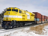 New to CN in this neck of the woods Progress Rail leased unit EMDX 7202 (SD70ACe-T4) is the rear DP approaching Ardrossan at Range Road 223.