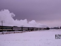 n the waning hours of a cold and blustery Sunday afternoon, the 28th of January 1968, CNR Northern 6218 heads home to Toronto.  Passing Brechin, near Mileage 72 of the Bala Sub, the train has almost completed a circle around Ontario's Lake Simcoe.  The trip, sponsored by the Upper Canada Railway Society, had traversed 98.8 miles of the Newmarket Sub along the west side of the lake to Washago, junction with the Bala Sub.   After that, 88.9 miles down the Bala Sub would bring the excursion train back to Union Station. <br> <br>  The consist featured B&O's Moonlight Dome, which CN leased for Centennial Year and into the early part of 1968.  C&O had ordered the car from Budd for its ill-fated Chessie in 1946.  Dubbed a Strata-Dome, it featured three drawing rooms, a bedroom and five roomettes.  When delivered in December 1950, it was sold to the B&O and used every other day on the Chicago - Jersey City / Baltimore Shenandoah until October 1963.  It then served as a backup car to mates Starlight Dome and Sunlight Dome on the Capitol Limited.   B&O leased the three cars to the Atlantic Coast Line for use between Richmond and Miami on its Florida Special in 1965-66.  After serving with CN, B&O leased it to the SCL in July 1968 and sold it to them in September 1969.  Again it served on the Florida Special. <br> <br>   With the advent of Amtrak, the car served until its sale in 1978.  It had a variety of owners until 2014 when Birch Grove LLC purchased the dome and based it in Chicago.  