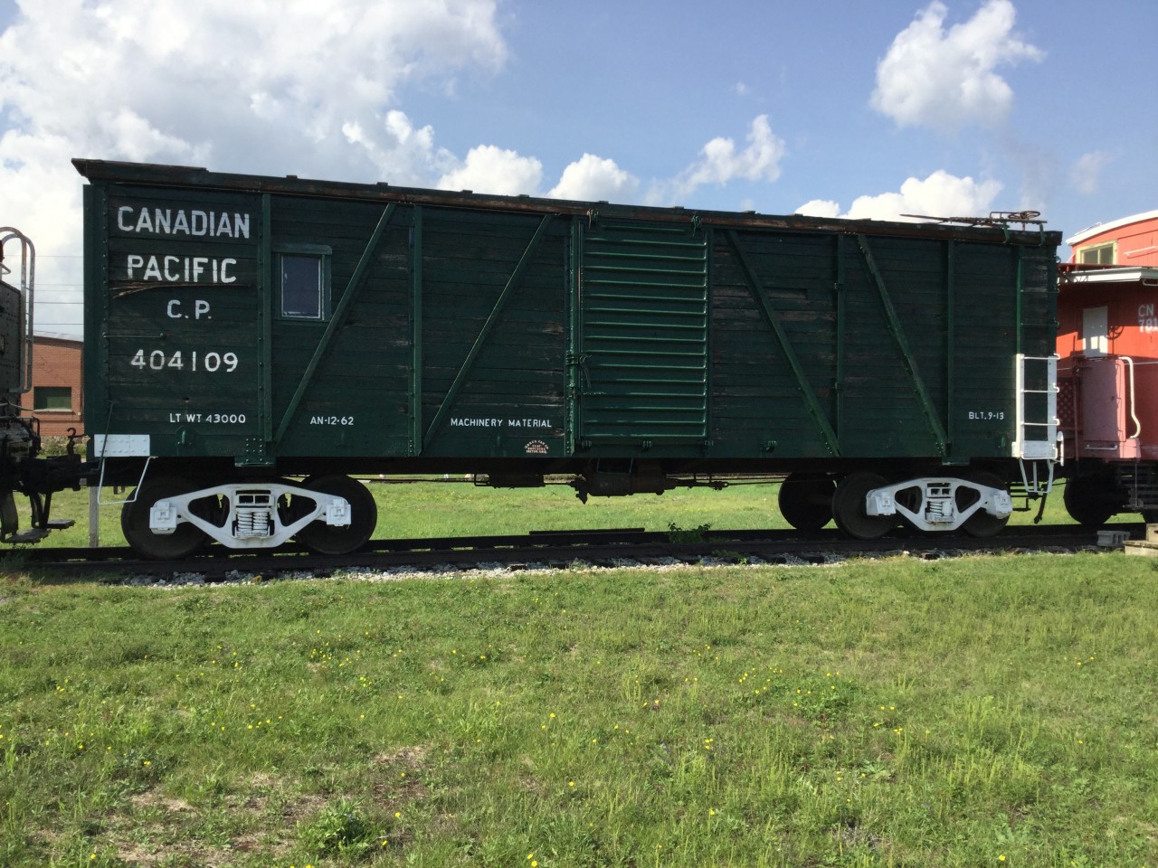 Former Canadian Pacific wooden boxcar 404109 on display at the Memory Junction Railway Museum in Brighton, ON.