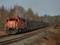 CP 5973 South is back on the throttle after waiting at the North end of Dockmure for a Foreman's instructions, cleared to the North Siding Switch Brignall and into the siding there for train 119. 