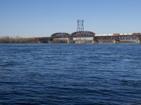 A long CP 253 is crossing the St. Lawrence Seaway and River with rebuilds CP 8147 and CP 8041 for power.