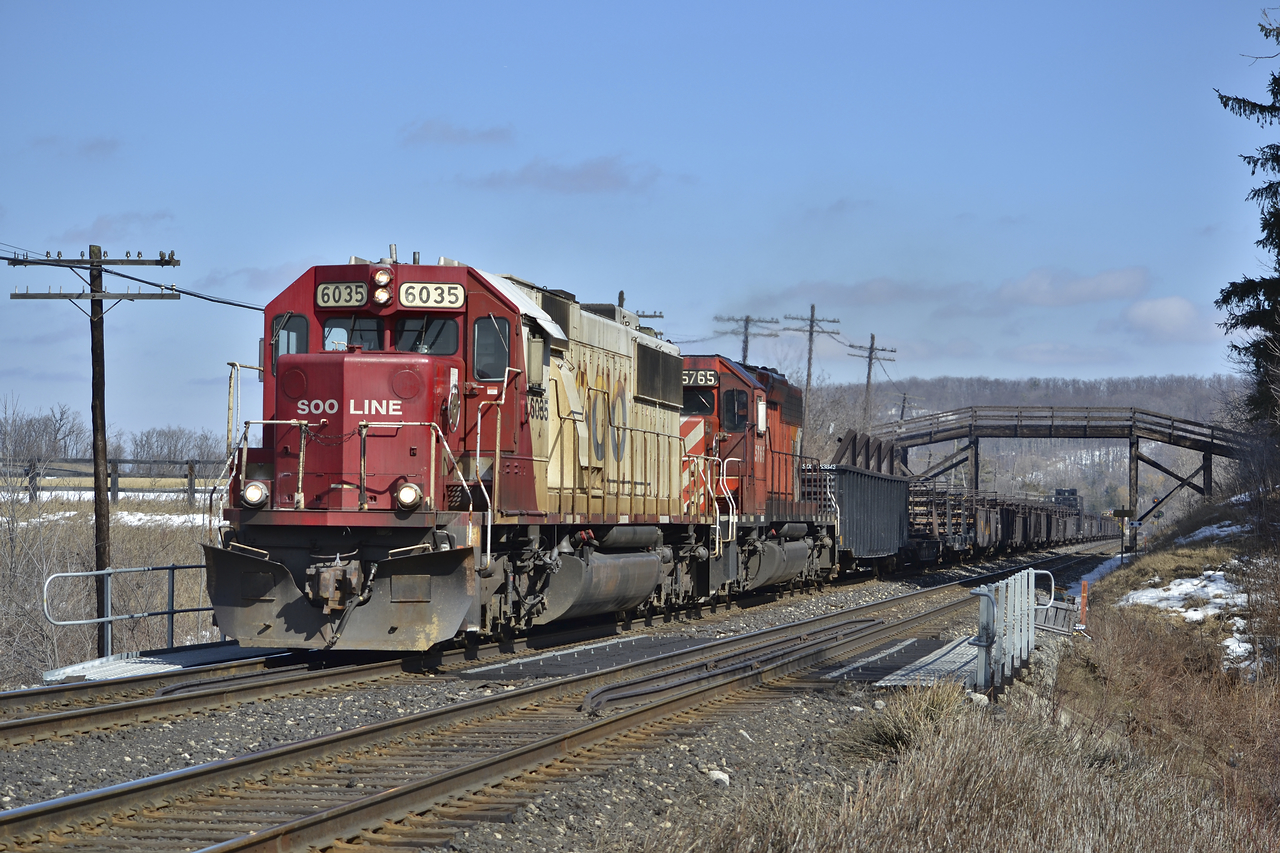 Wind the clocks back 5 years ago, SOO 6035 was still in its original paint and leading a CWR train up the Galt and onto the Hamilton Sub. One of the best chases I have had in ages, surprised no other railfans were out this cold March day.