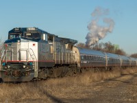 For several weeks in the month of March 2019 the Amtrak Maple Leaf featured the unique B32-8W locomotive.  With the knowledge that 514 was leading 98 on a pleasant March evening, fellow railfan James Gardiner and myself ventured down to Hamilton for our shot.