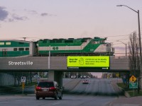 Until service reductions due to COVID-19 began, it had been a decade or more since an F59 last ran on the Milton Line. With all lines except the Lakeshore running 6 car trains, the COVID-19 pandemic has created the opportunity to see some things that would not normally take place. Seeing as the City of Mississauga has installed signs on most of the bridges on the Galt Sub, and COVID-19 is ultimately the reason for the F59 being there, I figured it would be very appropriate to catch one passing the relevant signage.