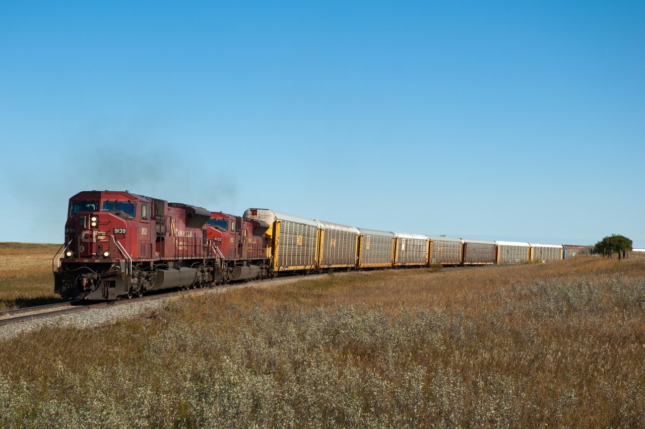 CP 103 slowly makes its way along on the Wilkie Sub with two hefty SD90/43MACs up front. 9139 is now the 7042.