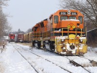 Somehow it has already been three and a half years since I snapped this shot. For a while a late morning arrival in Guelph would often find both GEXR locals 542/580 working the yard in town together. I have always been a fan of the GP40X model, well honestly locomotives with flares are look good to me. For a while GEXR motive power seemed to get a bit boring but the addition of fresh power from other G&W railroads certainly added a bit of excitement to heading track side and this slug set combo certainly added that for me. Unfortunately it was relatively short lived at least for the slug as it had a number of mechanical issues that eventually sidelined it to the end of GEXR operations on the Guelph subdivision. I definitely need a Goderich Exeter fix soon.