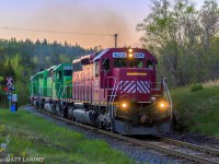 With the sun slowly rising for another day, train 907 is westbound, shortly after departing Saint John, seen here at Ketepec. 