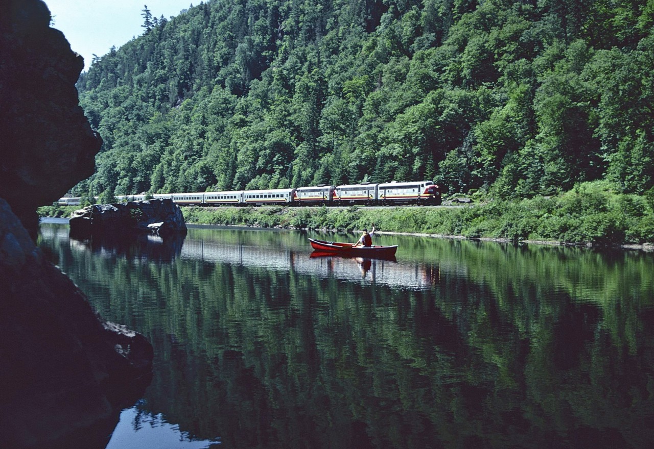 Spending time in Agawa Canyon was an amazing experience.  Alone with nature and a beautiful environment, except for a coupe of hours of a day when tourists arrived to share the place.  My wife gives a big wave to Ken Gonneville, the engineer on the days Tour Train as it approaches Agawa Canyon Park. Luckily she did decide to give me a ride back to the other side.