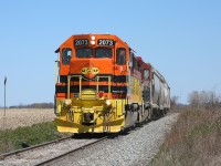 GEXR 2073 approaches Vanastra Rd at mile 42 of the Exeter Sub.  