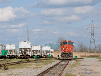 <b>Oxy Vinyls</b>.  Big business in Niagara these days is the Oxy Vinyls Canada plant in Thorold. Built originally in 1957 the plant has been expanded 7 times since then and it’s Canada’s largest (and only) vinyl resin producer (All these facts are per the  <a href="http://niagaracaer.com/member-companies/oxy-vinyls" target="_blank">Niagara Chemistry Industry Association of Canada (CIAC) website,</a>by the way). The facility is busy enough to have its own switcher which can be seen outside the confines of the property as shown by <a href="http://www.railpictures.ca/upload/times-have-changed-and-oxy-vinyls-of-port-robinson-has-a-new-switcher-in-service-this-is-what-i-caught-working-over-the-noon-hour-today-april-22nd" target="_blank">Arnold Mooneys shot </a> and also inside the plant as shown by <a href="http://www.railpictures.ca/upload/so-after-this-ltex-unit-came-to-the-fence-only-to-retreat-back-into-the-plant-i-waited-to-see-if-they-would-switch-anything-using-my-telephoto-and-some-elevation-i-was-able-to-capture-this-angle-o" target="_blank">Steve Host’s angle</a>. With all the changes around here it was nice to have been around during the chance run down the Chemical Spur, as this is noremally handeled by 564 at night, I believe.