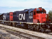 I was looking through fellow contributor Kevin Floods photos and found a good match for a 'then and now' comparison. The subject is the 4704. In my picture, taken during the last week of August, 1986 in downtown Redwater, the 4704 is wearing its original number 5504 and the black CN noodle scheme. It is working the grain train and will be peddling cars from between Gibbons to end of track at Lindbergh. Its companion is the 5500. Both units at this time are 14 years old, having been built in 1972. They show typical signs of wear and tear, rust under the battery box, droopy double 00's in the rear numberboard, paint chips on the longhood etc. A plain set of GP38-2's. I love the early covered hoppers just behind the 5500. In the near future, the 5504 will go for repainting into zebra stripes as I will it photo it in Feb./87 with a new paint job and will be re-numbered 4704 in 1988. In Kevin's photo, taken on March 12th, 2019 (see the comment column for a link to his picture), it appears the 4704 has seen a paint job not to long ago in the past. A number of changes through the 34 years from the Redwater picture are evident. Bell and horns have been moved, flashing light in former bell location, remote control antennas on cab roof, vent on the top of shorthood nose, plus many other smaller changes. The 4704 will be turning 48 this year and should easily make it to the half century mark in 2022. This is quite an accomplishment, it feels like there is a message in there somewhere. It must be a difficult engineering task to build something so it lasts just long enough, but, not to long. Otherwise, build things that last forever and railroad companies don't come back to buy more. I think we have a Pink Energizer Bunny in the GP38, they just keep going and going . . . .