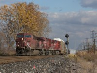 CP 235 rolls through the ancient searchlights at begin/end CTC Walkerville (Mile 104.5) on a crisp November afternoon. I'm thankful I shot these when I did as no less then a week later replacements showed up. They lasted for some time but as of mid March 2020 they have been cut over in favour of vaders. 