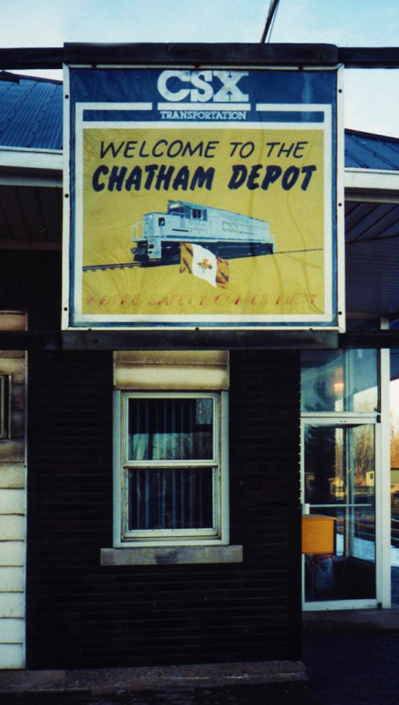 WELCOME TO THE CHATHAM DEPOT! It was 2003 when I first made a trek back to southwestern Ontario, with another railfanning friend. We pulled off all the stops that we could, at current and former stations within the area - it was a full day that started at 7am, and ended around 8:30pm. One of the last remaining stations we stopped at, was here in Chatham. Who knew back then that I would eventually become an official resident, and that this station would become just another piece of history.But back in 2003, much like I have learned about this town, it was a warm welcome. Sadly, things were altered with time. This sign, and the depot have all but vanished, declared surplus and no longer needed. A portion of the brick platform does still exist. The diamond with the CP was first removed, and so too was the diamond removed from the CN/VIA line just a couple of years ago. CN took over operations south from Chatham and Blenheim, producing the weekly chasing of L514. The Municipality of Chatham-Kent purchased the section basically between Wallaceburg and Chatham, which until recently was purchased by a numbered company. Will this line return to its former glory? We can only hope....but it will no longer be the same as it once was.