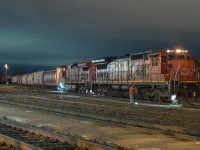 On a brisk November evening CN 434 sits in the yard at Brantford with CN 2110 leading.  They would wait for about 10 minutes to allow DI to get back to them and let them out of the yard and back to their train.  Since I took this shot I have not seen a C40-8 leading on CN with most being put into storage and some even retired.