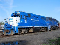 I get the general impression that there isn't much love among railfans for the GMTX leasers currently on CN, but they look a-okay when they're clean and in nice light.  Case in point are GMTX 2255 and GMTX 2695, which for the past two months or so have been assigned to CN 580 in Brantford.  I'd probably have 101 shots of these by now if it wasn't for the pandemic.  Chasing them to Hagersville is difficult for the time being with the First Nations COVID-19 checkpoint / road closure at Onondaga and the bridge closure for construction in Caledonia.  Hopefully things improve in the not too distance future.  Stay safe.   