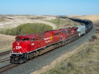 CP 7040 leads 466 through Keppel on the Wilkie sub. 