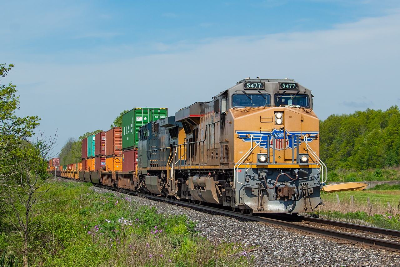 CP 143, on the CN Stamford Sub with UP and CSX power, heads towards Fort Erie and ultimately Buffalo where it will be handed over to the CSX.