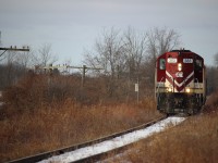 The Cayuga Clipper leans into the curve at Mile 112 of the Cayuga Spur. This was a shot I wanted to try for a while, and all it took was a bit of patience and timing. Who knew that 4 short months later OSR would pull the plug on the Cayuga. Anyone know the backstory on the 112 mileboard? Its not typical CN style and looks very similar to some of the N&W/Wabash style mileboards from their American lines. This ultimately would be the last run of the clipper I was able to catch. 