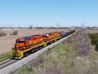 After bringing a cut of tank cars down to Nanticoke for Imperial Oil, RLHH 2081, RLHH 2111 and QGRY 2301 head towards Stelco with a single tank car and a cut of gondolas.