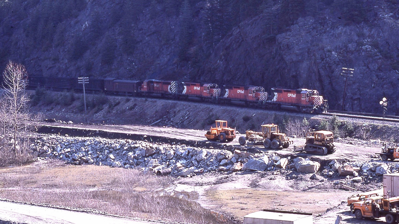 ….SD40's and SD40-2's: doing what they were designed for.....


 ...exact location is unknown....need help with this...anyone?


  ….this may be the MacDonald Tunnel construction site....given the date....east or west portal?


  ….four SD's and CP Rail Dynamometer car: 5817 / 581x / 5834 / 5943 / 62* ….


 In the Selkirk Range ,  May 1984 Kodachrome by John Baker, collection of Steve Danko 


 more John Baker Kodachrome


  at the spirals   


  Lake Wapta   


   GMD1   


 What's interesting:


 per Trackside Guide * Dynamometer Car #62 is owned by the National Research Council, lettered CP Rail.


sdfourty