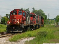CN L568 with 4131, 4713 and 4784 is light power as it rolls through Baden towards Stratford on the Guelph Subdivision. 