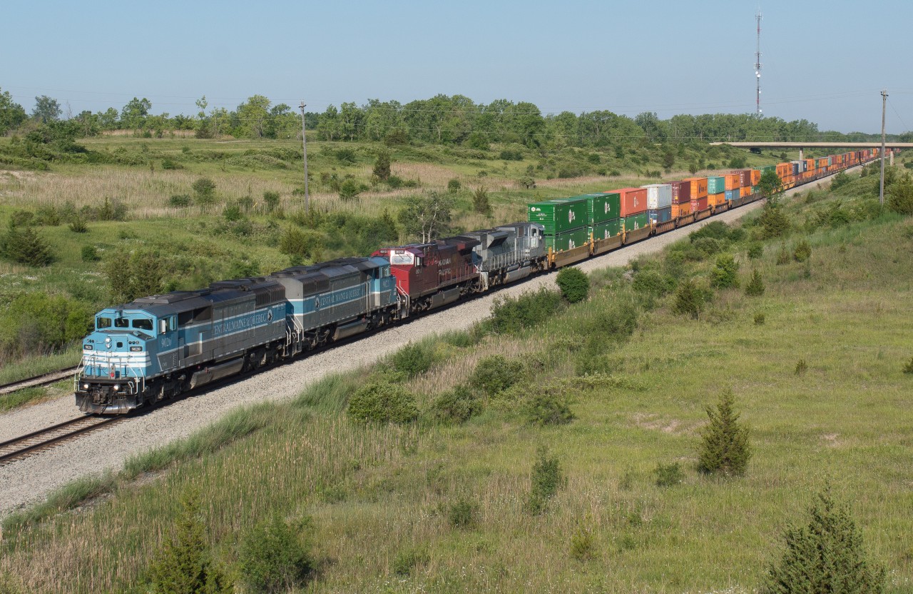 A consist that I would never have imagined to see in Southern Ontario made its way across the Hamilton Subdivision early this morning.  CP 143 is pictured slowing down through the cut as they approach the tunnel under the Welland Canal with CMQ 9020, CMQ 9022, CP 8013 and CP 7023.  They set the TRE 120 off at Welland due to improper paperwork for customs.  This train came into fruition due to the horn on 8013 crapping out between Montreal and Smiths Falls last night.  The conductor on 143 this morning informed us that the CMQ's were added since they had nowhere to spin the power at Smiths Falls.  CP RTC would talk with the crew about possibly changing their leader at Welland due to not having PTC in the cab but ultimately CSX agreed to take the non PTC leader and we were granted the proper leader.  Definitely worth getting up at 5am for.
