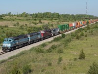 A consist that I would never have imagined to see in Southern Ontario made its way across the Hamilton Subdivision early this morning.  CP 143 is pictured slowing down through the cut as they approach the tunnel under the Welland Canal with CMQ 9020, CMQ 9022, CP 8013 and CP 7023.  They set the TRE 120 off at Welland due to improper paperwork for customs.  This train came into fruition due to the horn on 8013 crapping out between Montreal and Smiths Falls last night.  The conductor on 143 this morning informed us that the CMQ's were added since they had nowhere to spin the power at Smiths Falls.  CP RTC would talk with the crew about possibly changing their leader at Welland due to not having PTC in the cab but ultimately CSX agreed to take the non PTC leader and we were granted the proper leader.  Definitely worth getting up at 5am for.