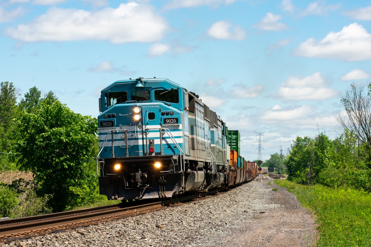 The 1988 London-built SD40-2F is an engine I can say with confidence I never expected to see on CP rails again, let alone leading a train, as they were sold away to the Central Maine & Quebec who were taking over operations of the now-bankrupt Montreal Maine & Atlantic. Fast forward to June 12, 2020, a week after CP has assumed full control of the CMQ, and a pair of "Red Barns" (although no longer red) are thundering west on the Belleville Sub at around milepost 190 with extra train #9-143. What a time to be alive! I won't jinx it but what I will say is that I'm much more hopeful for the survival of the remaining 40-2Fs as CP is under quite a different management than when they sold them off.