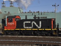 CN 7304 with another cut of coils and boxcars scurries around in Parkdale Yard. Hard to believe at some point, CN was rostering 208 SW1200RS's. Im not sure how many are still active on CN's roster. I know one is still based in MacMillian assigned to local jobs around the yard. 