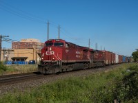 8007 leads a 109 car 147 westward by mile 21 Galt Sub.