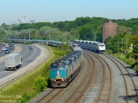 Due to our COVID circumstances VIA is not operating between Toronto and Vancouver - except deadhead runs of equipment for maintenance. Here's one of those movements operating as VIA 11, having just departed Mimico enroute for Vancouver - what a train! Five units and 27 cars. I'm surprised I was able to fit it all in.<br><br>Thanks to Bill Miller, the consist of the train is noted as follows: 6442, 6457, 6441, 6449, 6455, 8600, 8122, 8103, 8702, 8704, 8606, 8509, 8504, 8120, 8301, 8503, 8130, 8129, 8327, 8330, 8336, 8409, 8133, 8402, 8317, 8207, 8411, 8217, 8210, 8401, 8105, 8716 and also to David Vincent for the heads up.