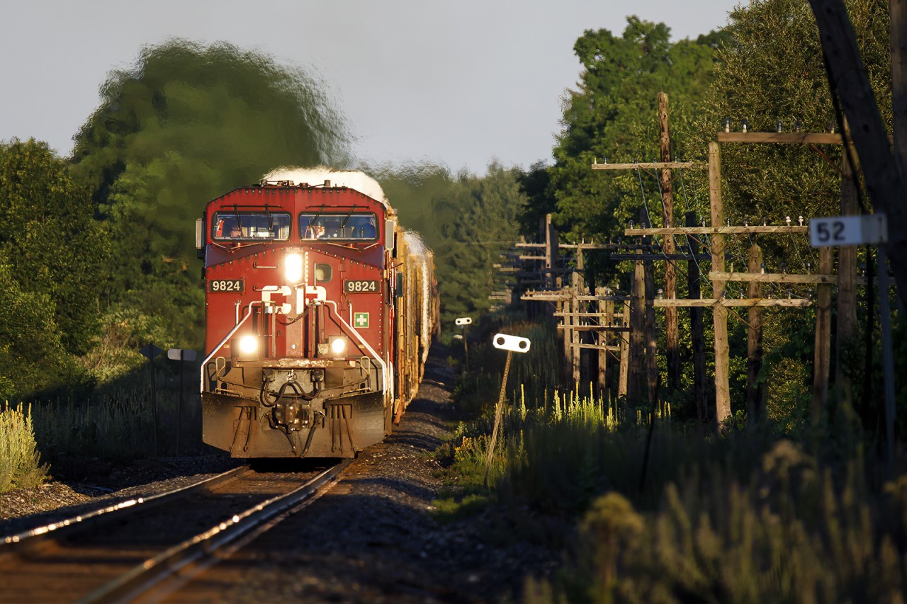 The rising sun greets 234's crew as they head east for Toronto.