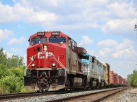 After working several trains in Southern Ontario over the course of two weeks the two CMQ SD40-2F's make there way up North on 421 for the third time.